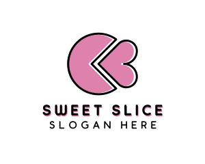 Pastry Heart Slice  logo design