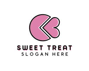 Pastry Heart Slice  logo design