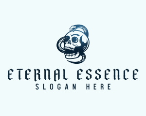 Snake Skeleton Skull logo design