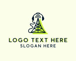 Radio Signal Headset  Logo