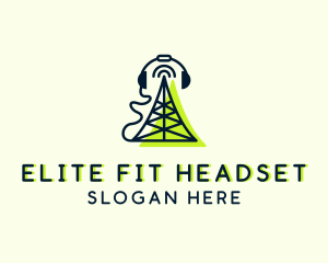 Radio Signal Headset  logo design