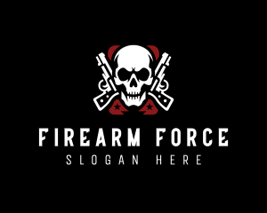 Skull Combat Pistol logo design