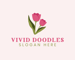 Tulip Flower Plant logo design