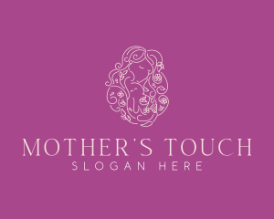 Floral Mother Child logo design