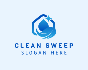 House Cleaning Broom  logo design