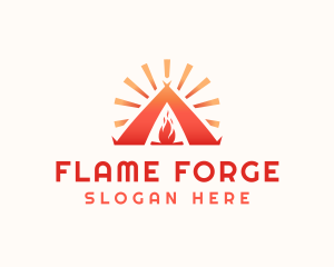 Bonfire Tent Camping logo design