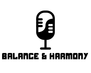 Yin Yang Podcast Radio Microphone logo design