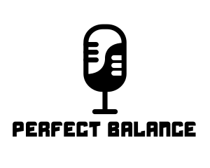 Yin Yang Podcast Radio Microphone logo design