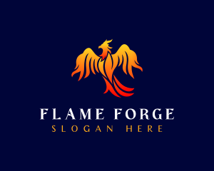 Phoenix Flame Bird logo design