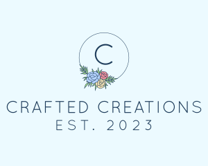 Ornamental Floral Wreath logo design