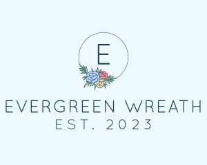 Ornamental Floral Wreath logo design