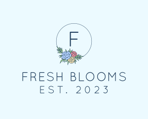 Ornamental Floral Wreath logo design