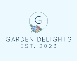 Ornamental Floral Wreath logo design