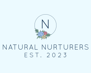 Ornamental Floral Wreath logo design