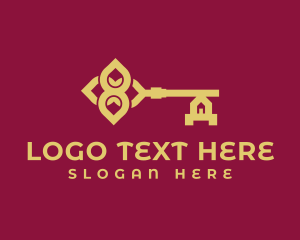 Golden Luxury House Key Logo