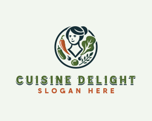 Vegetarian Asian Woman logo design