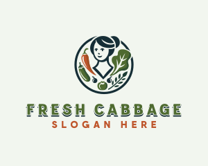 Vegetarian Asian Woman logo design