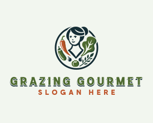 Vegetarian Asian Woman logo design