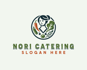 Vegetarian Asian Woman logo design