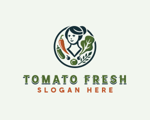 Vegetarian Asian Woman logo design