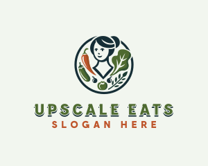 Vegetarian Asian Woman logo design