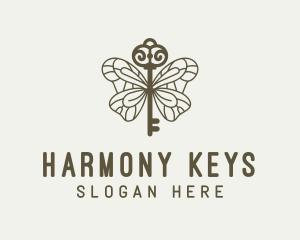 Luxury Butterfly Key logo design