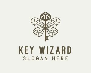 Luxury Butterfly Key logo design