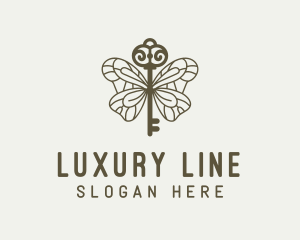 Luxury Butterfly Key logo design