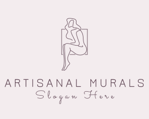 Woman Naked Model logo design