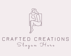 Woman Naked Model logo design