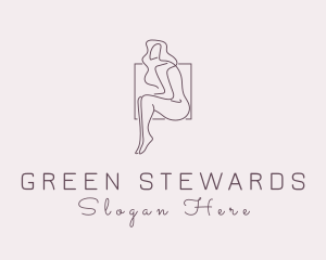 Woman Naked Model logo design