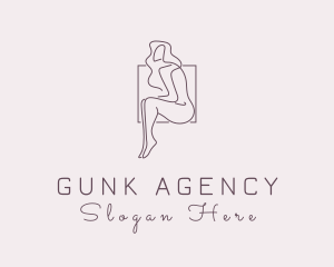 Woman Naked Model logo design