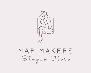 Woman Naked Model logo design