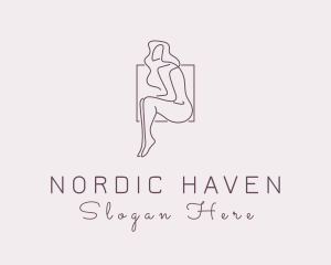 Woman Naked Model logo design