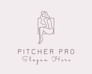 Woman Naked Model logo design