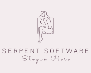 Woman Naked Model logo design