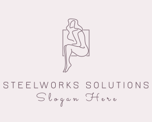 Woman Naked Model logo design