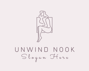 Woman Naked Model logo design