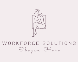 Woman Naked Model logo design