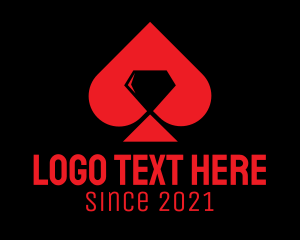 Red Diamond Spade  logo design