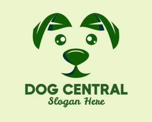 Green Natural Dog  logo design