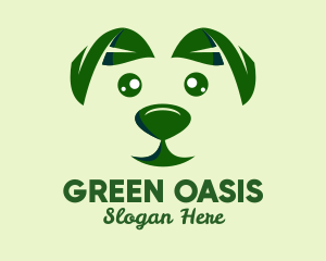 Green Natural Dog  logo design