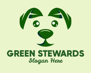 Green Natural Dog  logo design