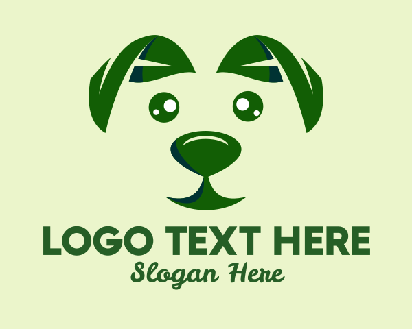 Green Natural Dog  logo