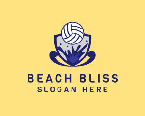 Beach Volleyball Shield  logo design