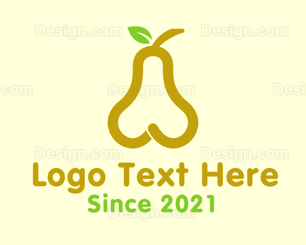 Fresh Yellow Pear Fruit Logo