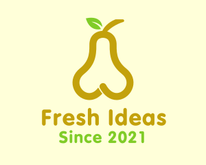 Fresh Yellow Pear Fruit  logo design