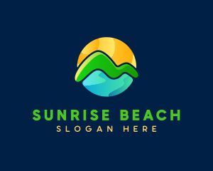 Sunrise Mountain seascape logo design