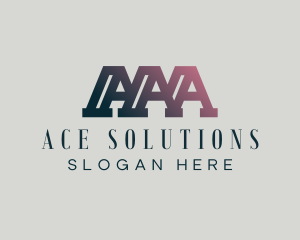 Construction Business Triple Letter A logo design