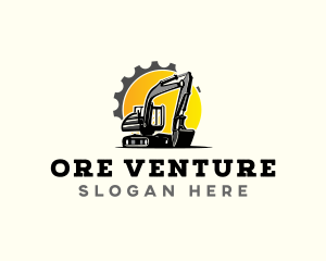 Excavator Digger Mining logo design